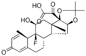 (11,16a)- 9-Fluoro-11-hydroxy-16,17-[(1-methylethylidene)bis(oxy)]-3,20-dioxopregna-1,4-dien-21-oic Acid 结构式