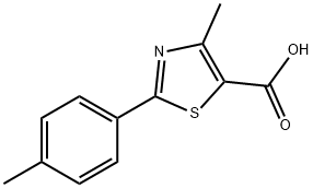 4-甲基-2-(4-甲基苯基)-5-噻唑羧酸 结构式