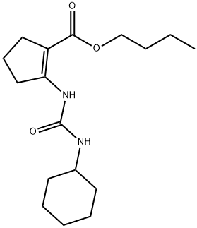 1-Cyclohexyl-3-(2-butoxycarbonylcyclopent-1-enyl)urea 结构式