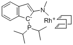 3-二-I-丙基亚正膦基-2-(N,N-二甲基氨基)-1H-茚(1,5-环辛二烯)铑(I) 结构式