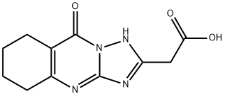 (9-氧代-4,5,6,7,8,9-六氢[1,2,4]三唑并[5,1-B]喹唑啉-2-基)乙酸 结构式