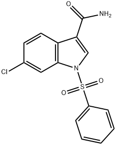 6-CHLORO-(PHENYLSULFONYL)-1H-INDOLE-3-CARBOXAMIDE 结构式