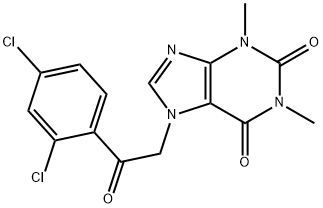 1H-Purine-2,6-dione,  7-[2-(2,4-dichlorophenyl)-2-oxoethyl]-3,7-dihydro-1,3-dimethyl- 结构式