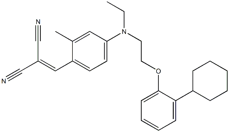 [[4-[[2-(2-环己基苯氧基)乙基]乙基氨基]-2-甲苯基]亚甲基]丙二腈 结构式