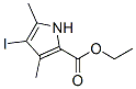 4-碘-3,5-二甲基-1H-吡咯-2-甲酸乙酯 结构式