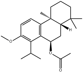 9-Phenanthrenol, 1,2,3,4,4a,9,10,10a-octahydro-7-methoxy-1,1,4a-trimethyl-8-(1-methylethyl)-, acetate, (4aS,9R,10aS)- 结构式
