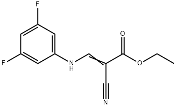 (E)-2-氰基-3 - ((3,5-二氟苯基)氨基)丙烯酸乙酯 结构式