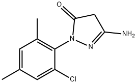 5-amino-2-(2-chloro-4,6-dimethylphenyl)-2,4-dihydro-3H-pyrazol-3-one  结构式