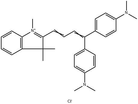 2-[4,4-bis[4-(dimethylamino)phenyl]buta-1,3-dienyl]-1,3,3-trimethyl-3H-indolium chloride 结构式