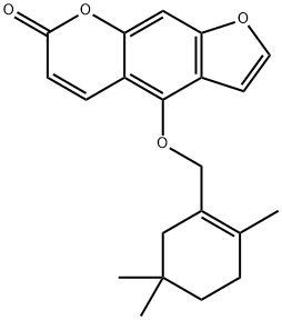 4-[(2,5,5-三甲基-1-环己烯-1-基)甲氧基]-7H-呋喃并[3,2-G][1]苯并吡喃-7-酮 结构式