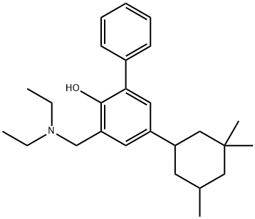 2-(diethylaminomethyl)-6-phenyl-4-(3,3,5-trimethylcyclohexyl)phenol 结构式