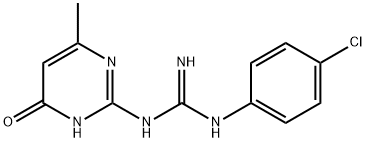 N-(4-CHLOROPHENYL)-N-(4-HYDROXY-6-METHYLPYRIMIDIN-2-YL)GUANIDE 结构式