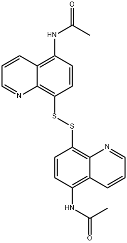 N-(8-((5-(Acetylamino)-8-quinolinyl)dithio)-5-quinolinyl)acetamide 结构式