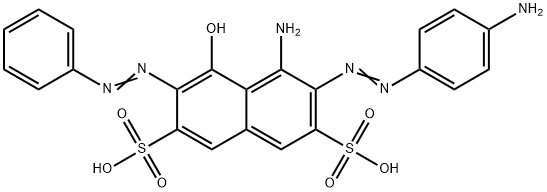 4-amino-3-[(4-aminophenyl)azo]-5-hydroxy-6-(phenylazo)naphthalene-2,7-disulphonic acid 结构式
