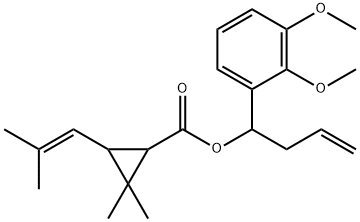 1-(2,3-dimethoxyphenyl)but-3-enyl 2,2-dimethyl-3-(2-methylprop-1-enyl) cyclopropane-1-carboxylate 结构式