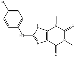 8-[(4-Chlorophenyl)amino]-3,7-dihydro-1,3-dimethyl-1H-purine-2,6-dione 结构式