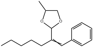 2-[1-(亚苄基)己基]-4-甲基-1,3-二氧戊环 结构式