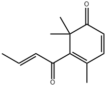 4,6,6-Trimethyl-5-[(E)-1-oxo-2-butenyl]-2,4-cyclohexadien-1-one 结构式