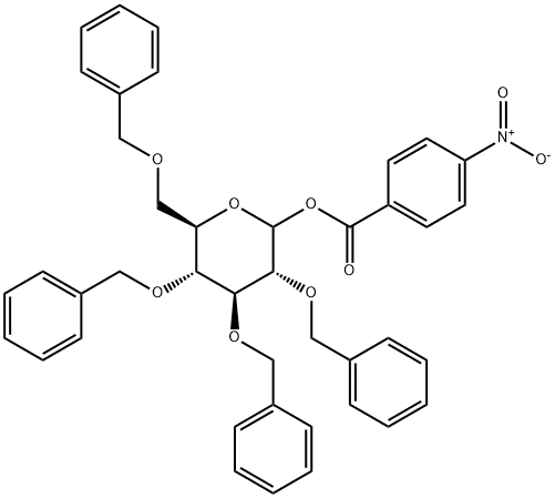 2,3,4,6-四苄基-D-吡喃葡萄糖酸-1-对硝基苯甲酸酯 结构式