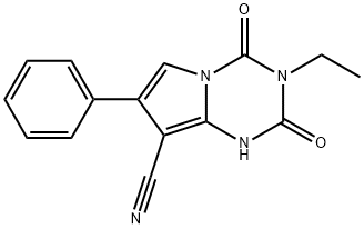 3-Ethyl-1,2,3,4-tetrahydro-2,4-dioxo-7-phenylpyrrolo[1,2-a]-1,3,5-triazine-8-carbonitrile 结构式