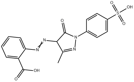 2-[[4,5-dihydro-3-methyl-5-oxo-1-(4-sulphophenyl)-1H-pyrazol-4-yl]azo]benzoic acid 结构式