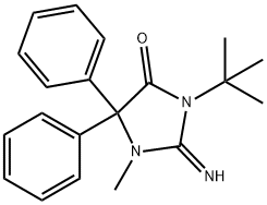 3-(1,1-Dimethylethyl)-2-imino-1-methyl-5,5-diphenyl-4-imidazolidinone 结构式