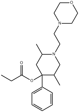2,5-Dimethyl-1-(2-morpholinoethyl)-4-phenyl-4-propionyloxypiperidine 结构式