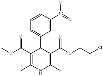 2-chloroethyl methyl 1,4-dihydro-2,6-dimethyl-4-(3-nitrophenyl)pyridine-3,5-dicarboxylate 结构式