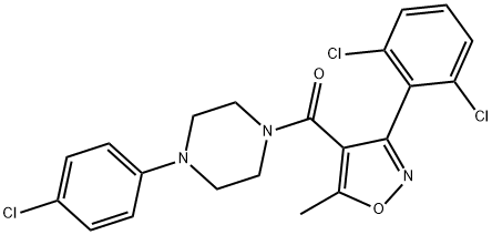 Methanone, [4-(4-chlorophenyl)-1-piperazinyl][3-(2,6-dichlorophenyl)-5-methyl-4-isoxazolyl]- 结构式