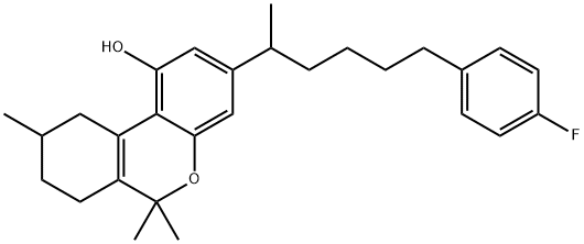 7,8,9,10-Tetrahydro-3-[5-(p-fluorophenyl)-1-methylpentyl]-6,6,9-trimethyl-6H-dibenzo[b,d]pyran-1-ol 结构式