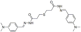 N-[(4-dimethylaminophenyl)methylideneamino]-3-[2-[[(4-dimethylaminophe nyl)methylideneamino]carbamoyl]ethylsulfanyl]propanamide 结构式