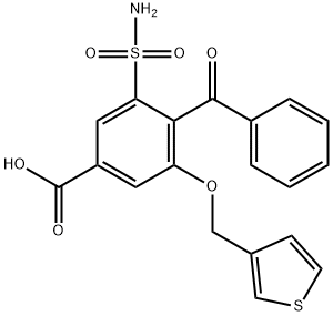 4-benzoyl-5-sulfamoyl-3-(3-thenyloxy)benzoic acid 结构式