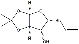 5,6,7-三脱氧-1,2-O-(1-甲基亚乙基)-ALPHA-D-庚-6-烯呋喃木糖 结构式