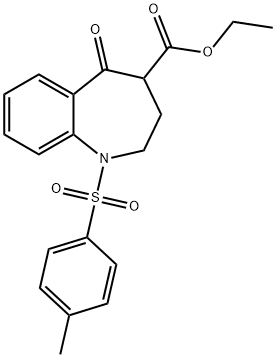 5-氧代-1-甲苯磺酰基-2,3,4,5-四氢-1H-苯并[B]氮杂卓-4-甲酸乙酯 结构式