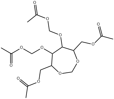 [5,6-bis(acetyloxymethoxy)-7-(acetyloxymethyl)-1,3-dioxepan-4-yl]methy l acetate 结构式