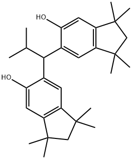 6,6'-(2-methylpropylidene)bis[2,3-dihydro-1,1,3,3-tetramethyl-1H-inden-5-ol] 结构式