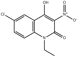 6-CHLORO-1-ETHYL-4-HYDROXY-3-NITRO-1H-QUINOLIN-2-ONE 结构式