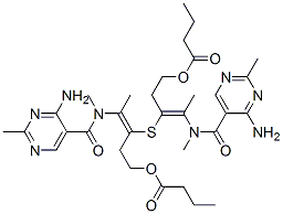 [(Z)-4-[(4-amino-2-methyl-pyrimidin-5-yl)methyl-formyl-amino]-3-[(E)-2-[(4-amino-2-methyl-pyrimidin-5-yl)methyl-formyl-amino]-5-butanoyloxy-pent-2-en-3-yl]sulfanyl-pent-3-enyl] butanoate 结构式