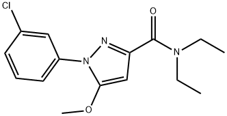 1-(3-Chlorophenyl)-N,N-diethyl-5-methoxy-1H-pyrazole-3-carboxamide 结构式