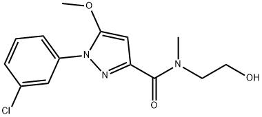 1-(3-Chlorophenyl)-N-(2-hydroxyethyl)-5-methoxy-N-methyl-1H-pyrazole-3-carboxamide 结构式