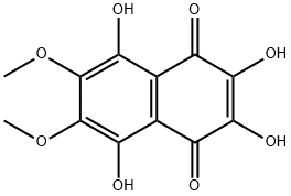 6,7-Dimethoxy-2,3,5,8-tetrahydroxynaphthalene-1,4-dione 结构式