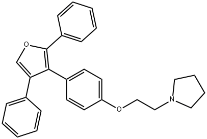 1-[2-[4-(2,4-Diphenyl-3-furyl)phenoxy]ethyl]pyrrolidine 结构式
