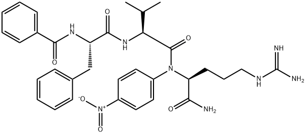 N-苯甲酰-苯丙氨酸-缬氨酸精氨酸对硝基苯胺盐酸盐 结构式