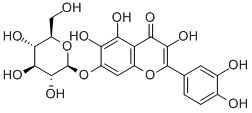 槲皮万寿菊素-7-O-Β-吡喃葡萄糖苷 结构式