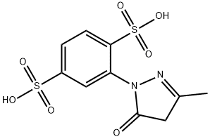 2-(4,5-dihydro-3-methyl-5-oxo-1H-pyrazol-1-yl)benzene-1,4-disulphonic acid 结构式