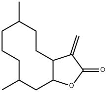 Dodecahydro-6,10-dimethyl-3-methylenecyclodeca[b]furan-2-one 结构式