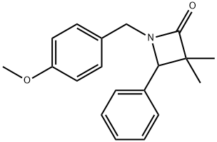 1-[(4-Methoxyphenyl)methyl]-3,3-dimethyl-4-phenylazetidin-2-one 结构式