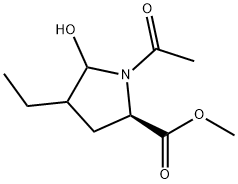 D-Proline, 1-acetyl-4-ethyl-5-hydroxy-, methyl ester (9CI) 结构式