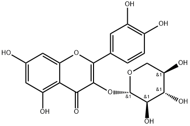 槲皮素-3-D-木糖甙 结构式