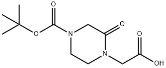 4-叔丁氧羰基-2-氧代-1-哌嗪乙酸 结构式